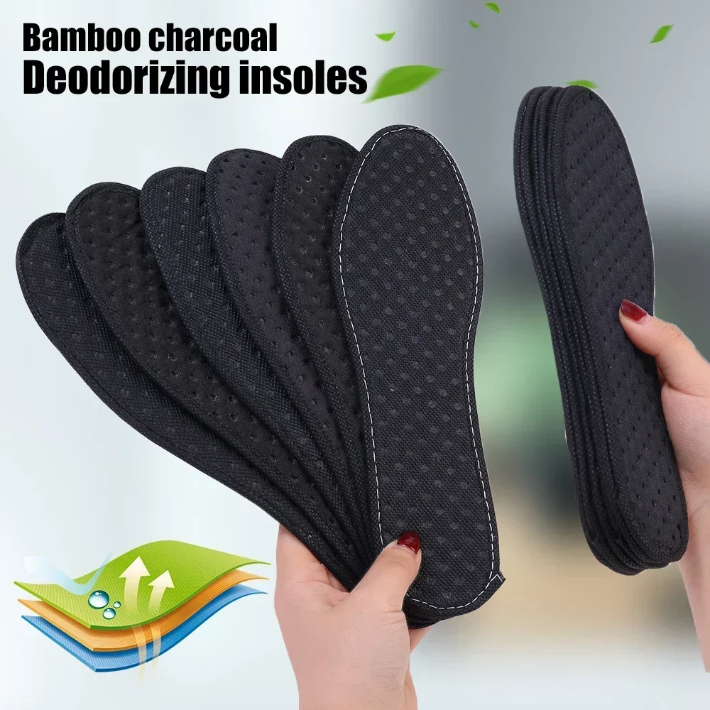 Antibakterielle Einlegesohlen aus Bambuskohle für Schuhe, Pflanzen-Deodorant, Lauf- und Sport-Einlegesohle, Verdickte Stoßdämpfende Schuhsohle – Detail 4