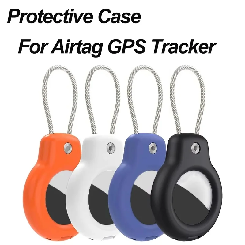 Enhanced Title: Secure Anti-Lost Airtag Holder with Steel Cable Keychain for Luggage, Bags, Pets, and Cars