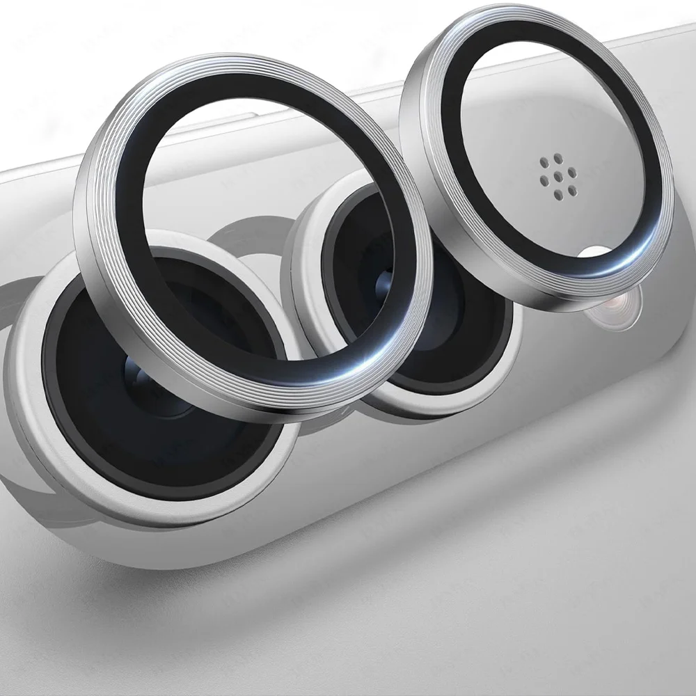 Sleek Aluminum Alloy Camera Glass Protector with Metal Ring Lens Cover
