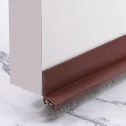 Premium Door Seal Draft Stopper with Noise - Reducing Brush - Insect, Dust, and Sound Barrier - 25mm (Brown)