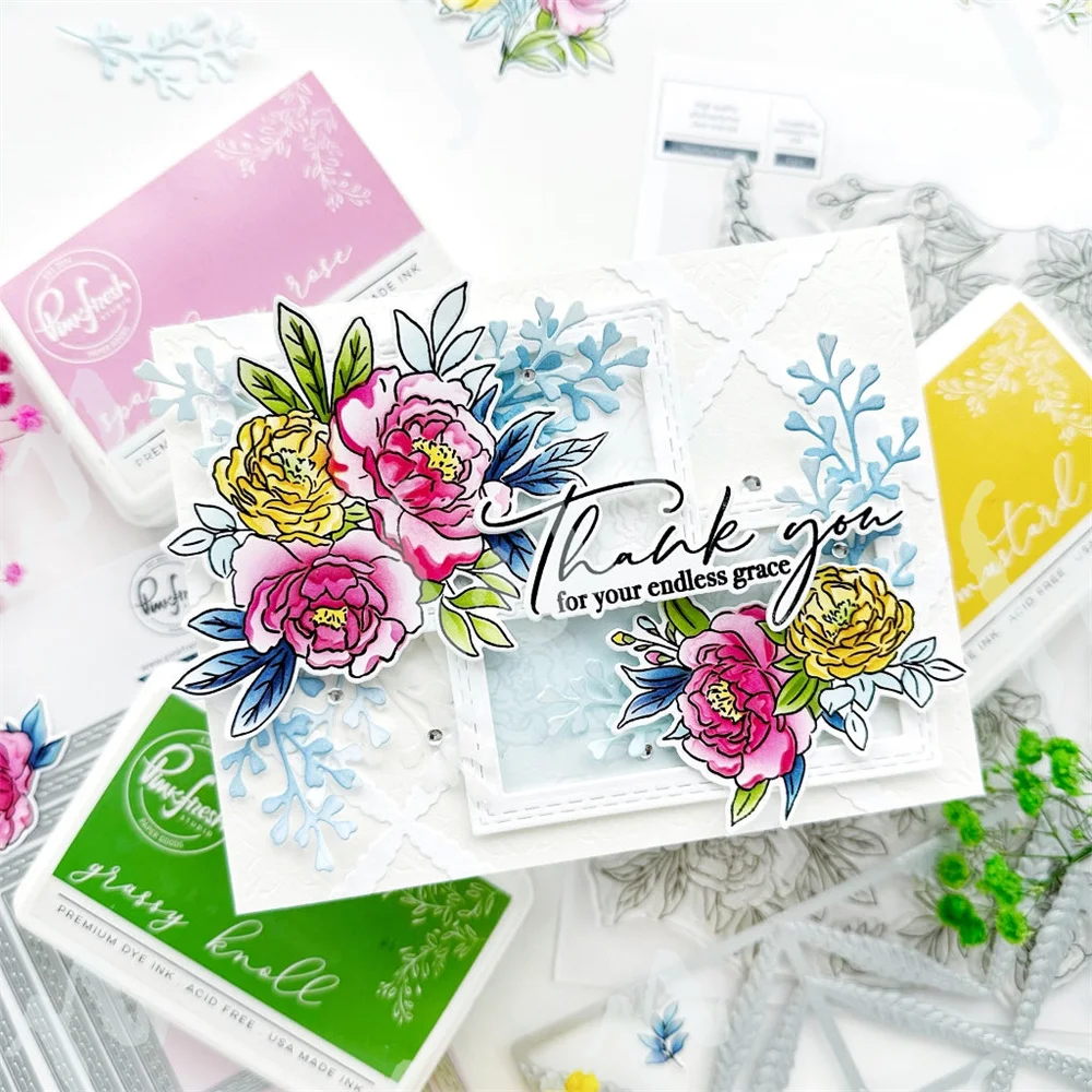 Metal Cutting Die for Scrapbooking Peony Perfection Washi Tape Crafts Stencils Embossed Template Supplies