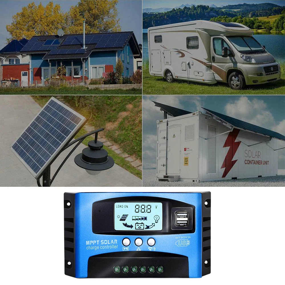 Solar Panel Regulator Charge Controller 12V/24V Auto Focus Tracking MPPT USB - 2