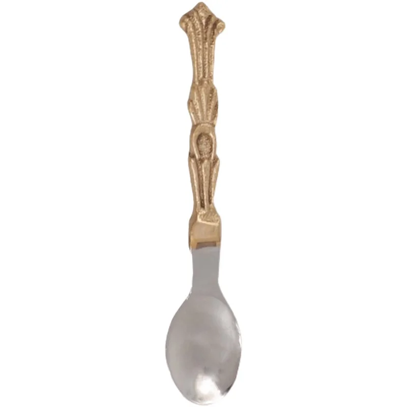 Vintage Handmade Brass Seasoning Spoon Small Kitchen Salt Coffee | Дом и сад