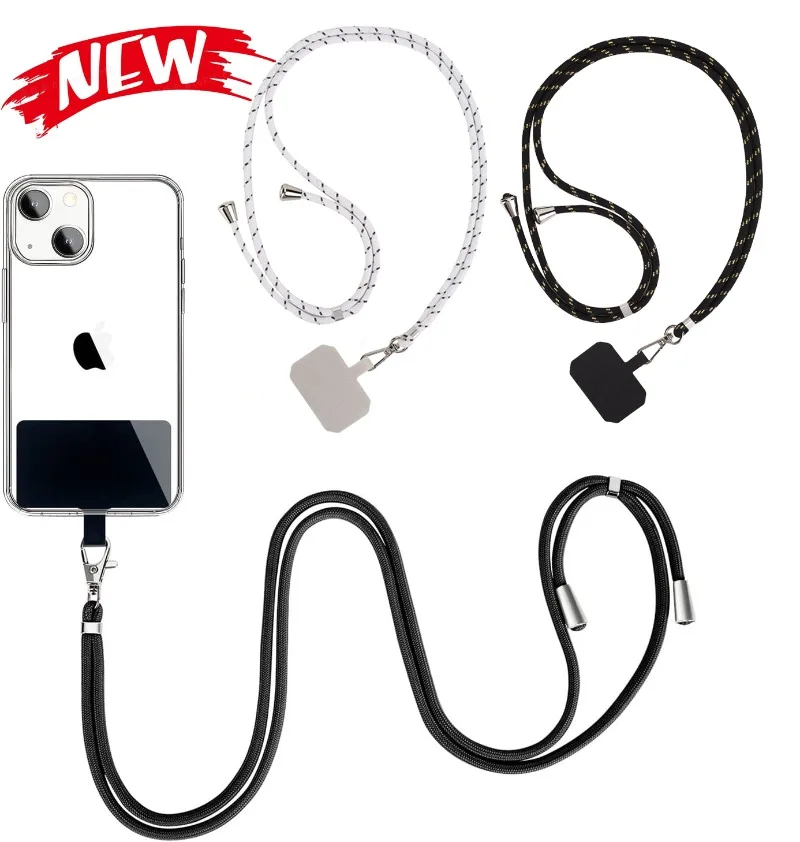 

150cm Universal Adjustable Phone Lanyard Strap Mobile Phone Hanging Rope Neck Straps Anti-lost Lanyards Cell Phone Accessories