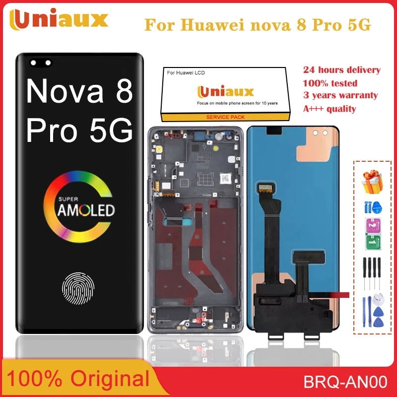 

6,72 "оригинальный для Huawei Nova 8 Pro 5G ЖК-дисплей сенсорный экран дигитайзер в сборе Замена для Huawei nova 8 pro ЖК-дисплей