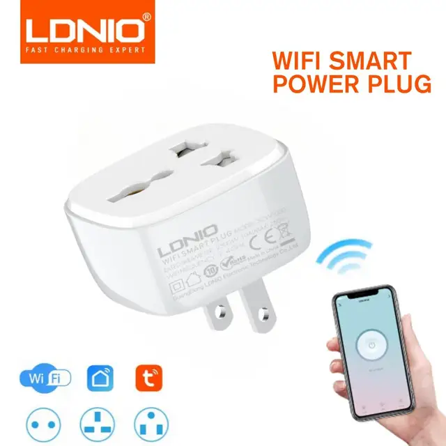 LDNIO Wifi Smart Plug Devices Socket With Timer Tuya APP Remote Control Smart Switch Alexa UK US EU to Universal Adapter