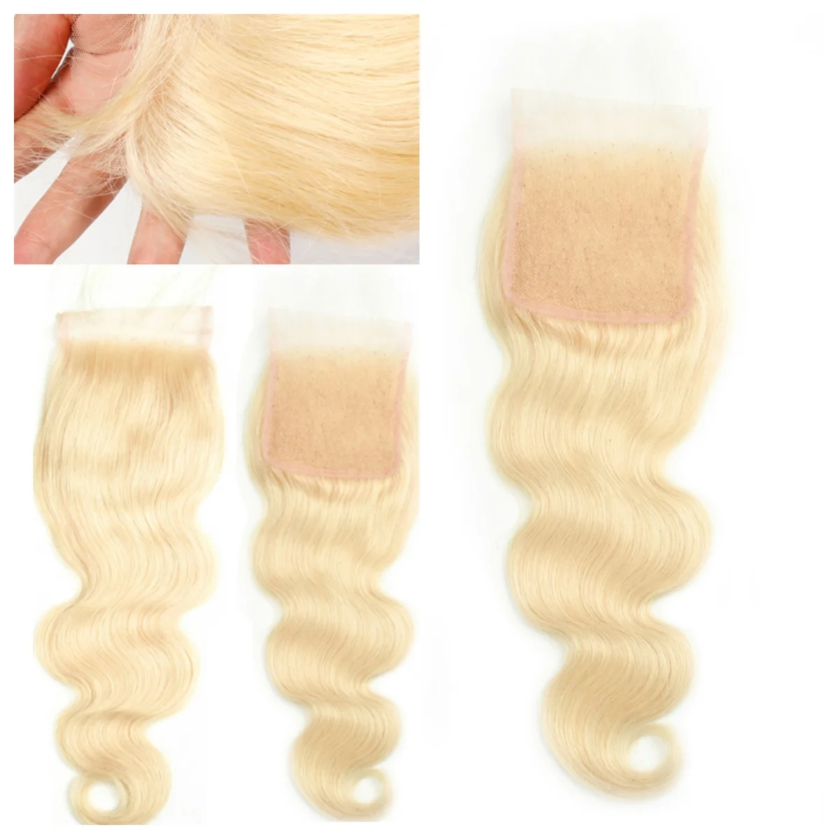 613 Honey Blonde Lace Closure 13X4 Body Wave Lace Frontal Closure 4X4 Free Part Brazilian Remy Human Hair Transparent La