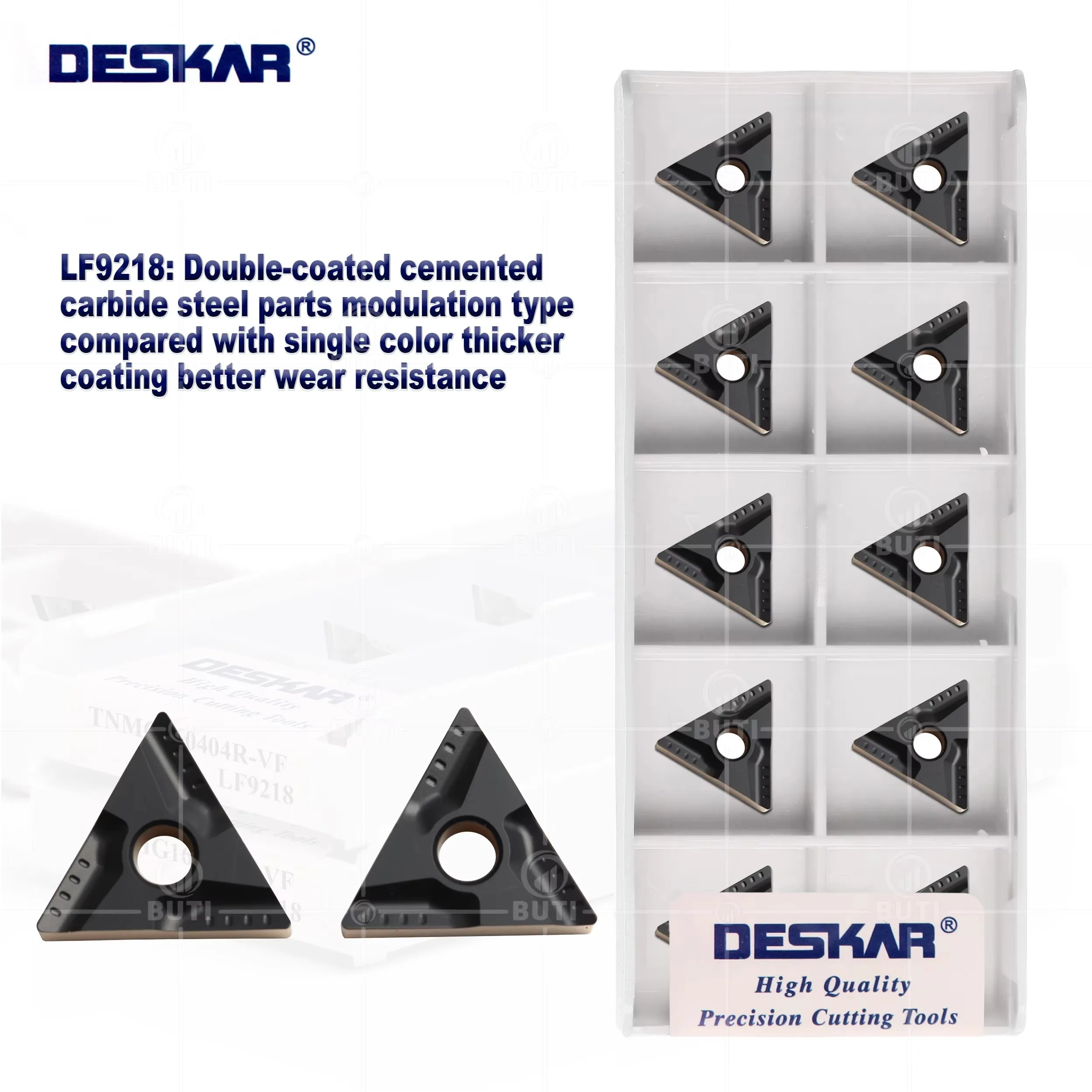 DESKAR 100 % Original-Drehmaschine mit numerischer Steuerung TNMG160404/08R-VF/L-VF LF9218 Hochwertige Drehklinge für die Bearbeitung von Stahlteilen