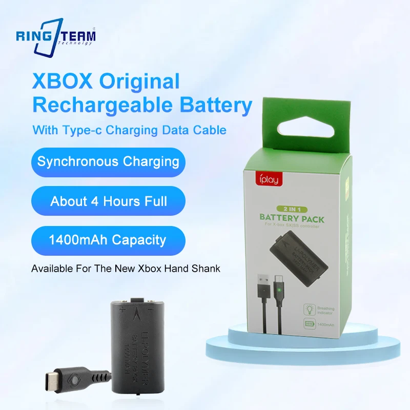 Kit Batterie Ricaricabili 2X1400 Mah Per Controller Xbox Series S/X/Xbox One S/X/Xbox One Con Cavo Di Ricarica Usb Usb-C