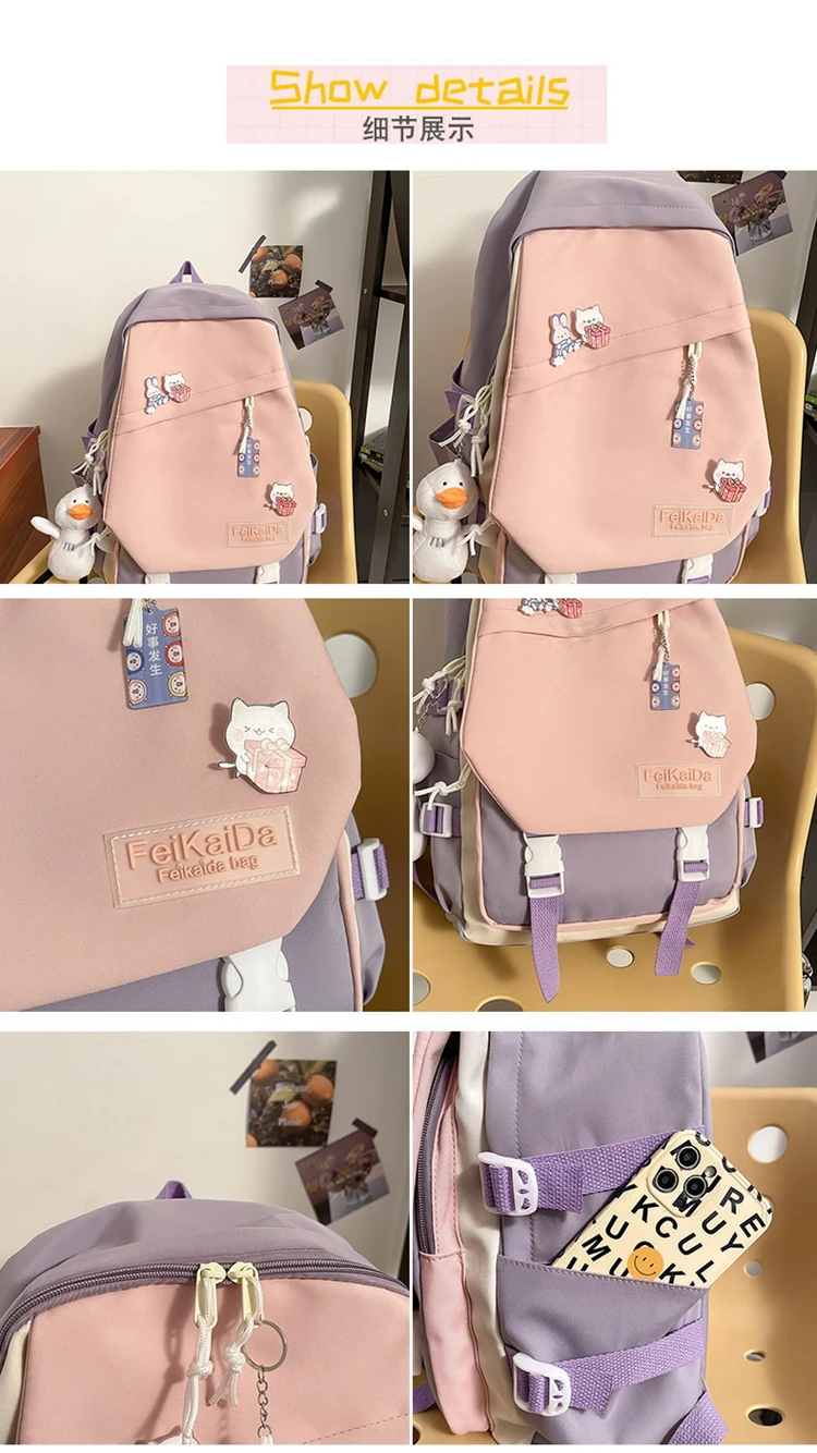 Backpack Female college students Korean harajuku Ulzzang simple backpack INS new high school junior high school backpack