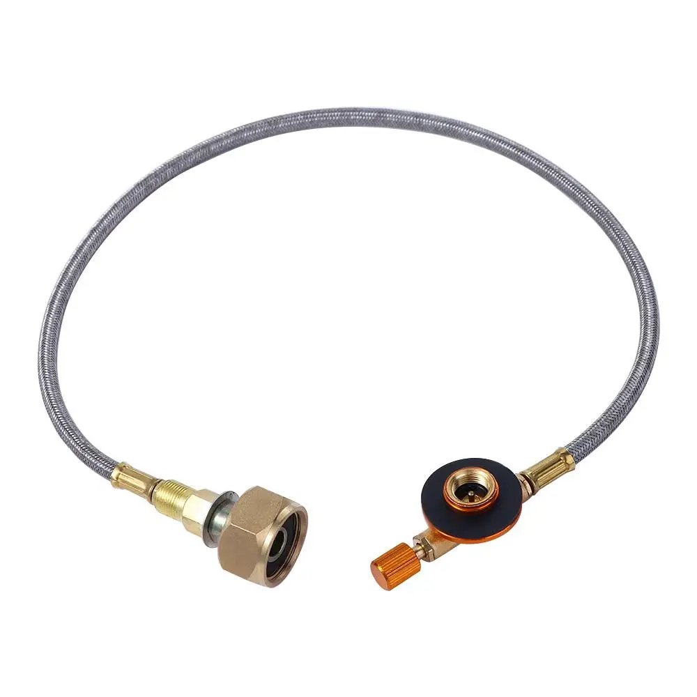 Save Durable Gas Charging Valve Flat Cylinder tank Stove Metal Tube Gas Stove Coupler Container Adapter Propane Refill Adapter