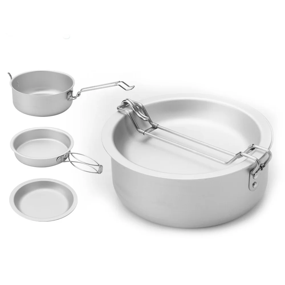 Outdoor Camping Tableware Cookware Set in High-Hardness Oxidized Aluminum Camping Pots and Pans Compact for Cooking Camp Pots 3