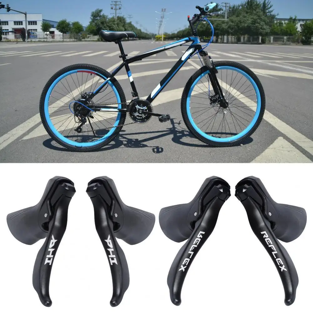 

1 Pair Road Bike Shifters Anti-oxidation Anti-rust Install Easily Bike Brake Levers with Interior Cables for Bike Repair