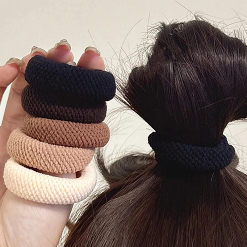 5/10 colori misti ad alta elasticità addensati versatili semplici elastici, delicati ai capelli (colore casuale) elastici per capelli corda per capelli - immagine 2