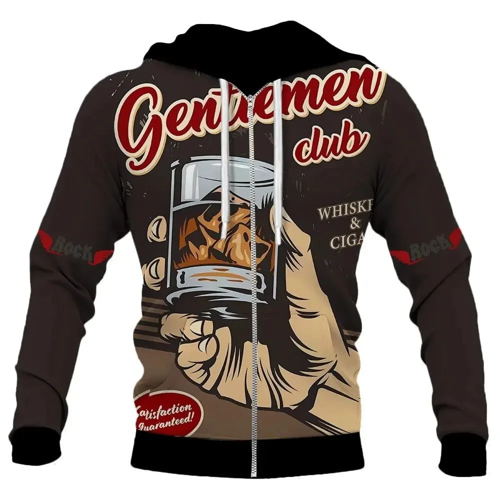thumbnail image 1 of Nueva sudadera con capucha con cremallera retro para hombre, chaqueta estampada en 3D, sudadera con capucha de estilo hip hop callejero, sudadera con capucha informal y de gran tamaño para hombre, 1 of 5