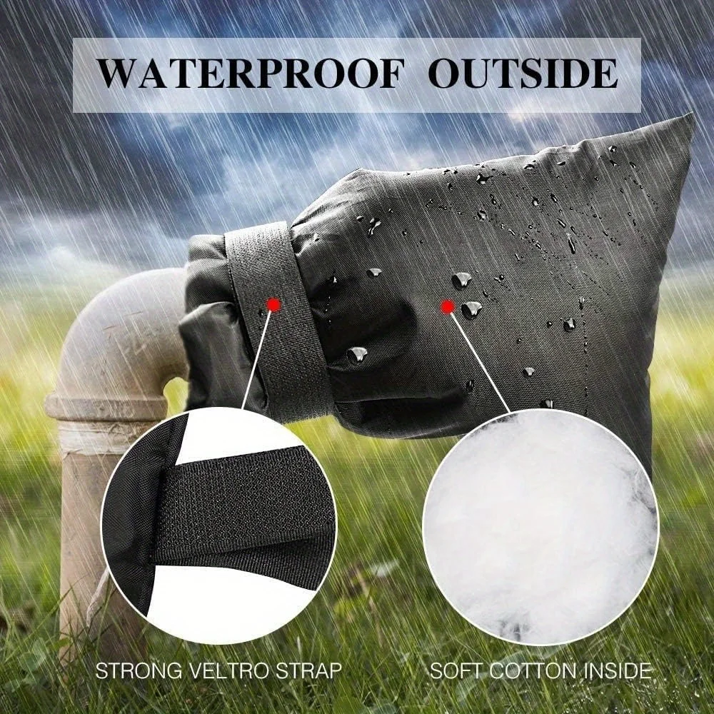 4-Piece Winter Insulated Faucet Cover, Hose Outdoor Faucet Cover, Winter Antifreeze Protection Outdoor Cover Socks