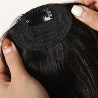 100% Remy cheveux humains frange frange Clips en naturel noir cheveux humains 3D Air frange postiches pour les femmes avec des cheveux amincissants 5