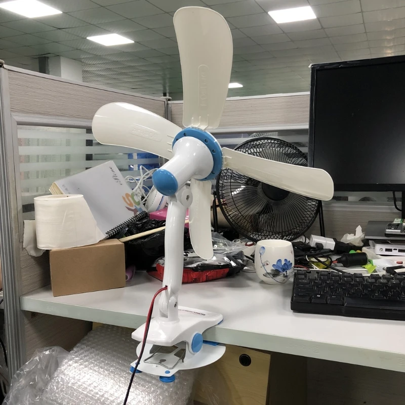 16.5inch 12V 8W Silent Ceiling Fan One Speed Quiet Clip On Fan Desk Fan for Camping Tent Outdoor