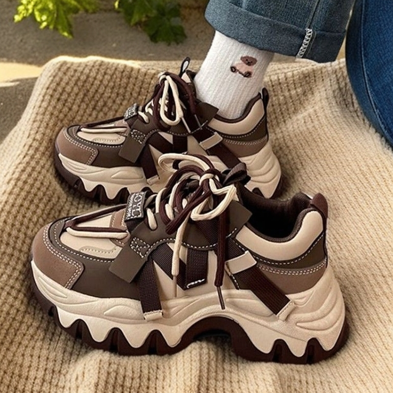 Spring and Autumn New Fashion Versatile Sports Shoes Internet Celebrity Platform Fried Street Dad Shoes Women Sneakers