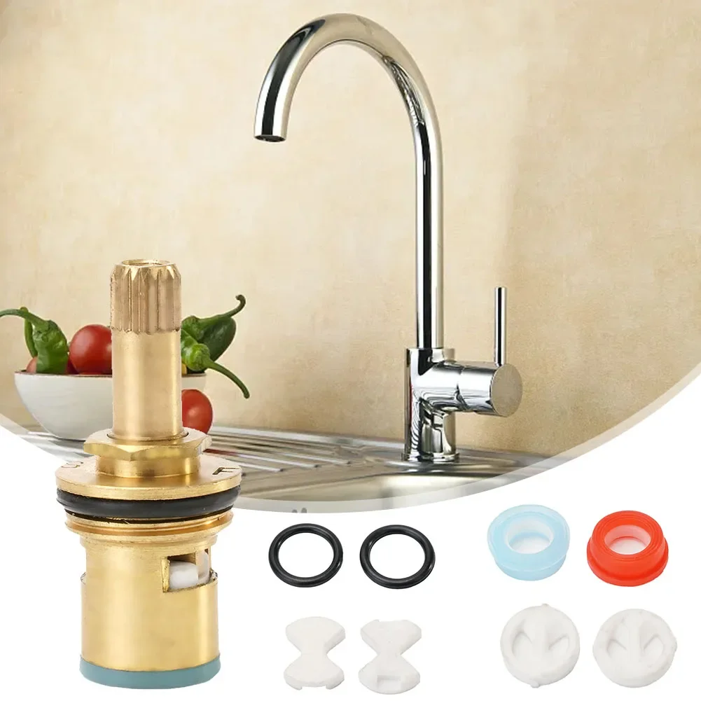 Kitchen Tap Valve Spool Ceramic Disc Silicon Washer Gasket Insert 1/2'' Bathroom Replacement Opening Valve Water Tap Accessories