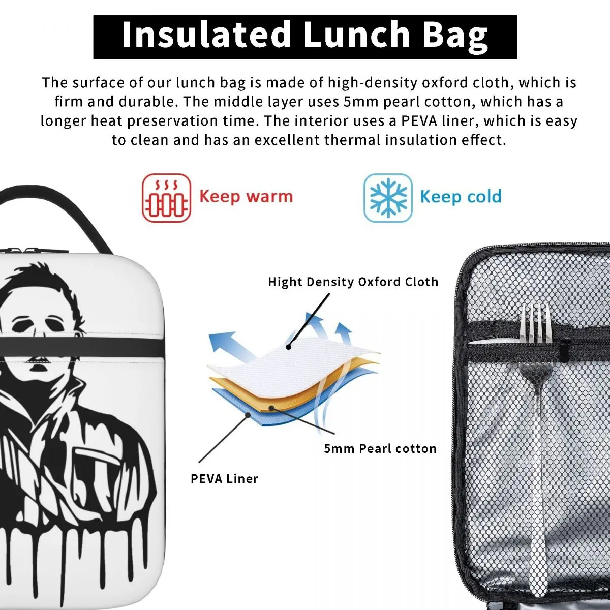 Custom Michael Myers Knives Art Lunch Bag Men Women Thermal Cooler Insulated  Lunch Boxes for Kids School - AliExpress