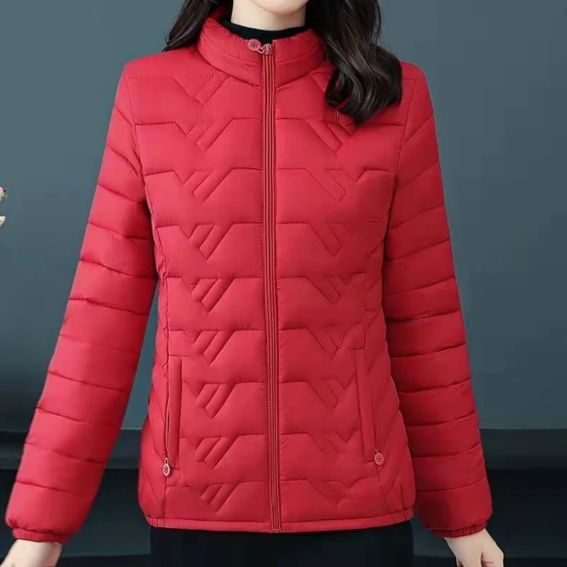 Autumn Winter Down Parkas Cotton Jackets in Large Sizes Appear Women's Clothing Slim Fashion Middle-aged Harajuku Casual Tops - 4