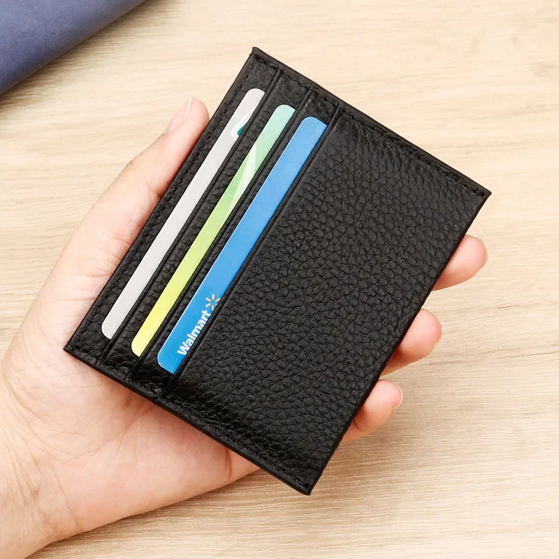 

New Fashion All-in-one Trend Leather Men's Business Card Clip Bag Anti-magnetic Card Head Layer