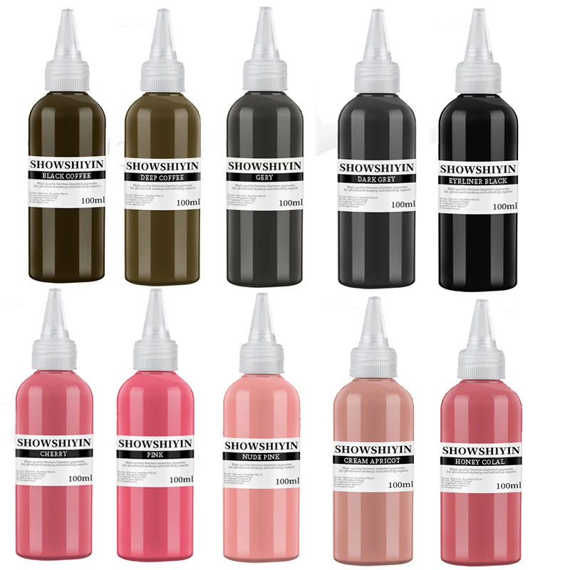 

100ml Pmu Eyebrow Lip Tattoo Ink Microblading Pigment Micropigmentation Organic Liquid OEM Permanent Makeup Private Label