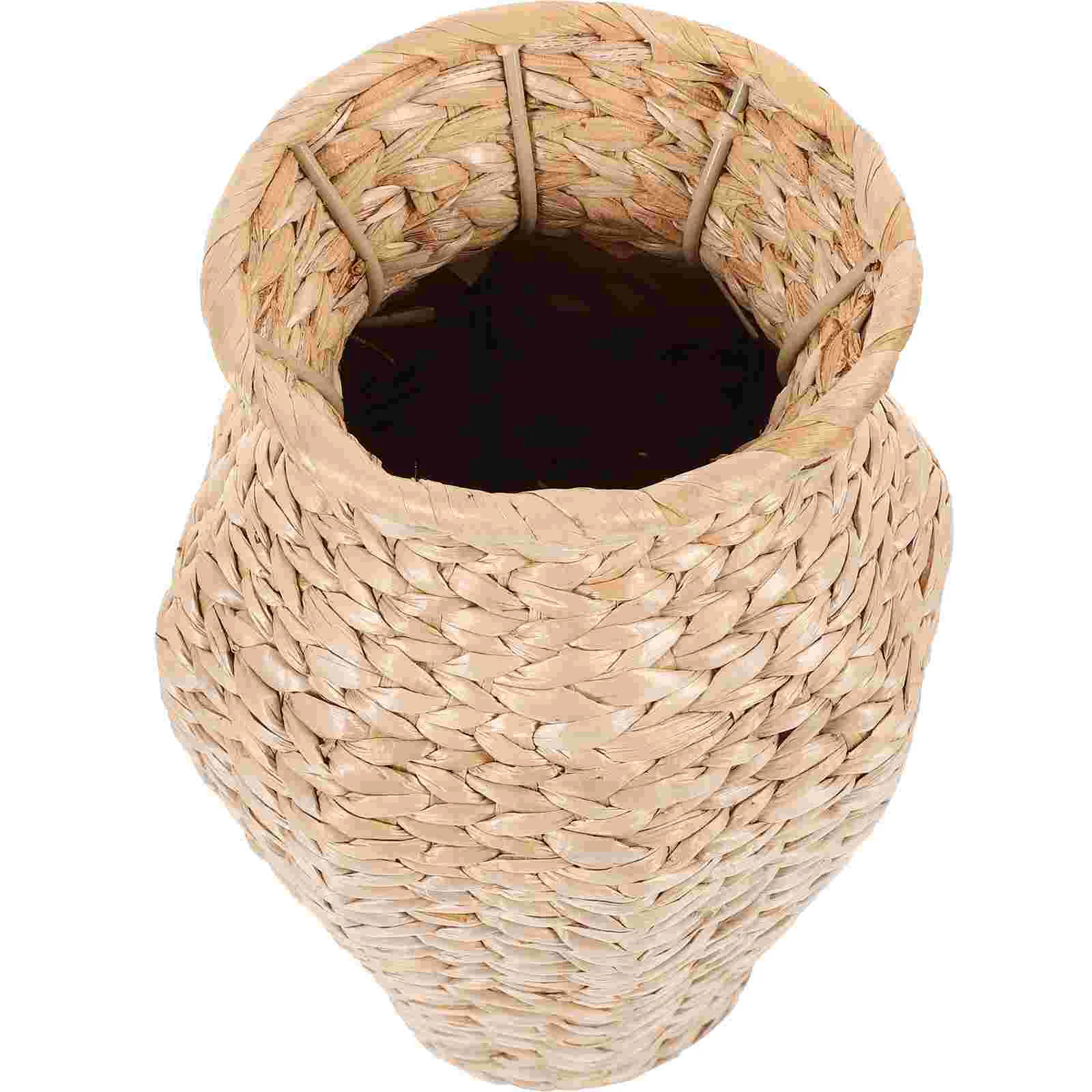 Wicker Rush Vase Flower Pot Clear Straw Flat Basket Weave Prop Eyeglasses Lanyard 4