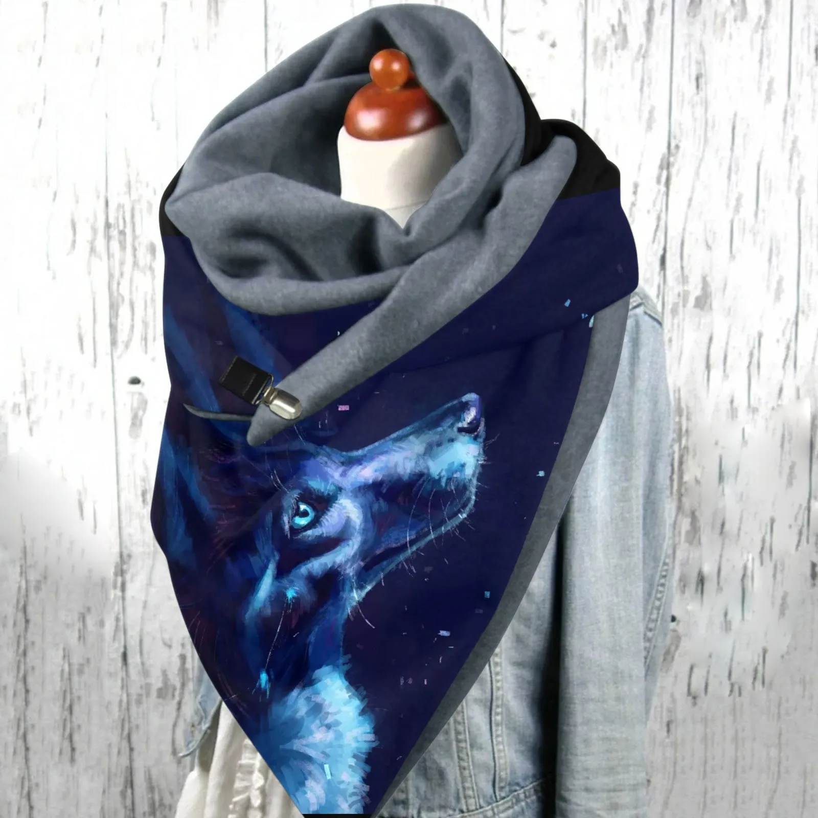 Kawaii Dog Animal Print Scarves Women Warm Winter Velvet Button Soft Wrap Casual Scarves Shawls Foulard Femme шарф зимний 3