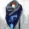 Kawaii Dog Animal Print Scarves Women Warm Winter Velvet Button Soft Wrap Casual Scarves Shawls Foulard Femme шарф зимний 3
