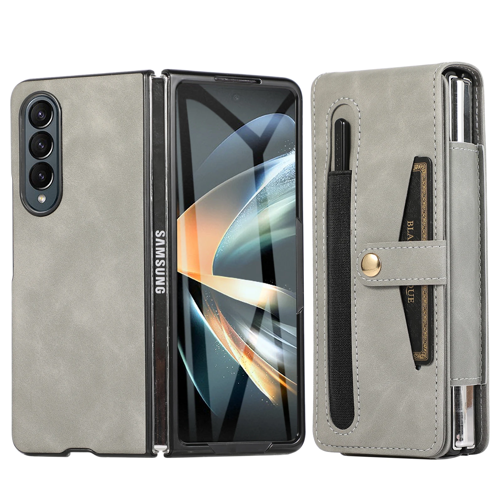 

Удобный кожаный чехол-кошелек для samsung z fold 5 Fold5 S