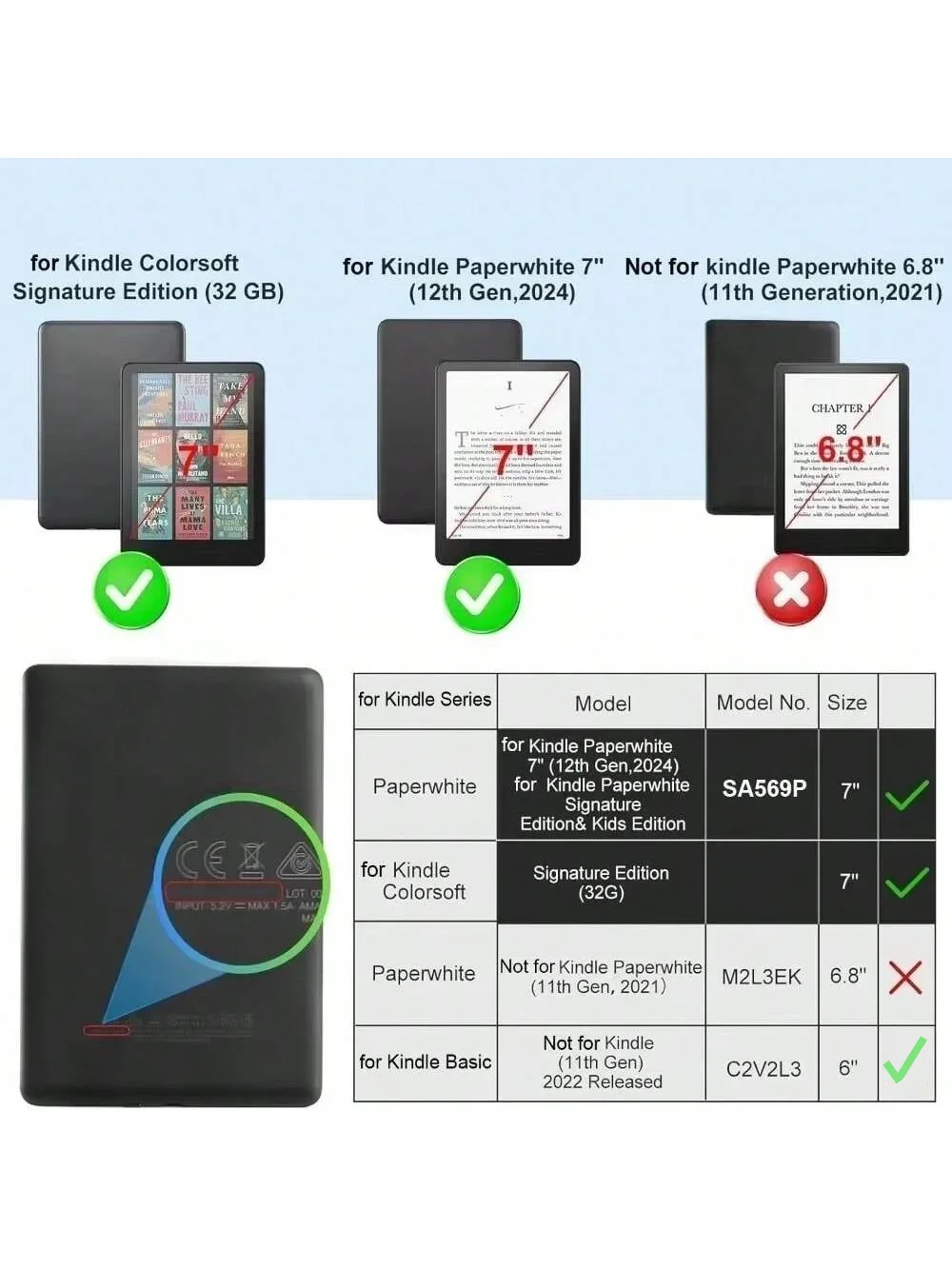 Elegant 6-Inch Slim Protective Cover for Kindle - 2024 Edition