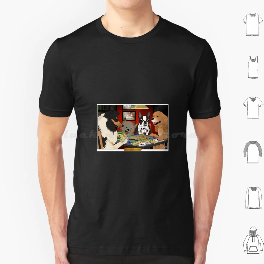 Playing Setters Of Catan With Dogs T Shirt Cotton Uomo Donna Stampa Fai Da Te Playing Setters Of Catan With Dogs