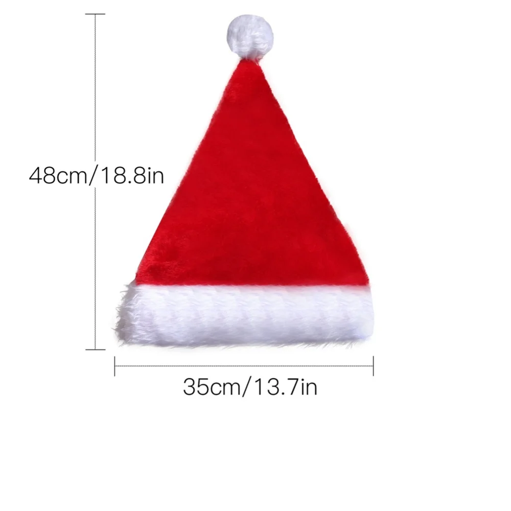 Description Picture 2 of itemFunny LED Light Up Christmas Hat Plush Santa Hats with Bright Lights New Year Festive Holiday Party Supplies for Adults Kids