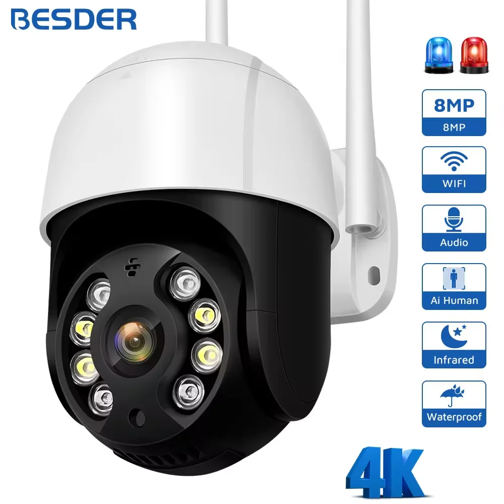 Caméra IP 4K 8MP Double Objectif PTZ 4G WiFi - Suivi Automatique, Audio Bidirectionnel, Vision Nocturne Couleur, étanche IP66 - 2