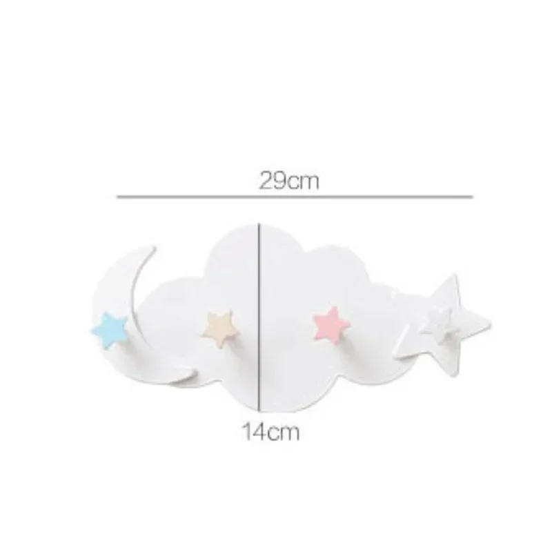 Creative Small Fresh Cloud Moon Traceless Hook Wall Mounted Living Room Key Bag Plastic Storage Rack Bathroom Towel Storage Hook