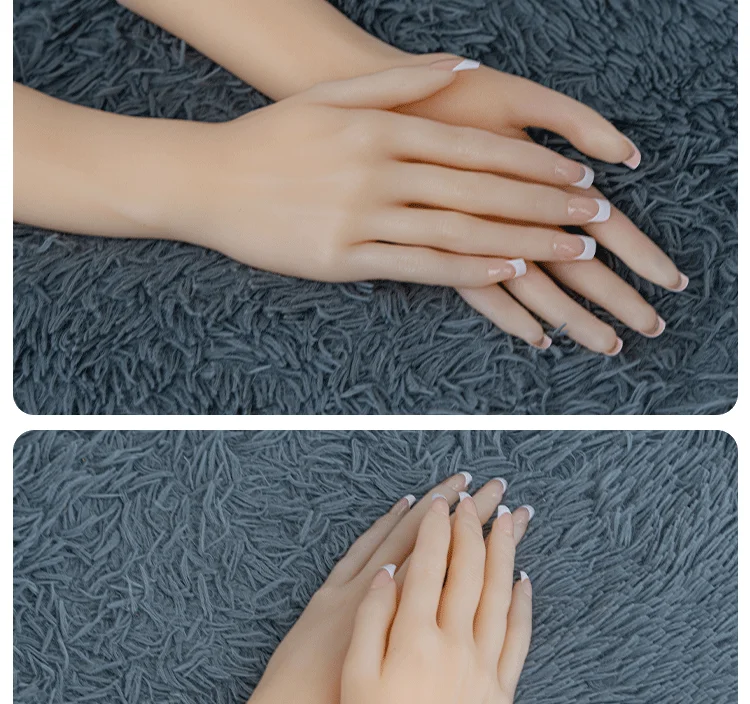 ZISHINE Simulation Hand Modell 1:1 Lebensechte Silikon Weibliche Malerei Lehre Zeigen Requisiten Gefälschte Nagel Praxis Menschliche Hände TPE DW05 – Detail 10