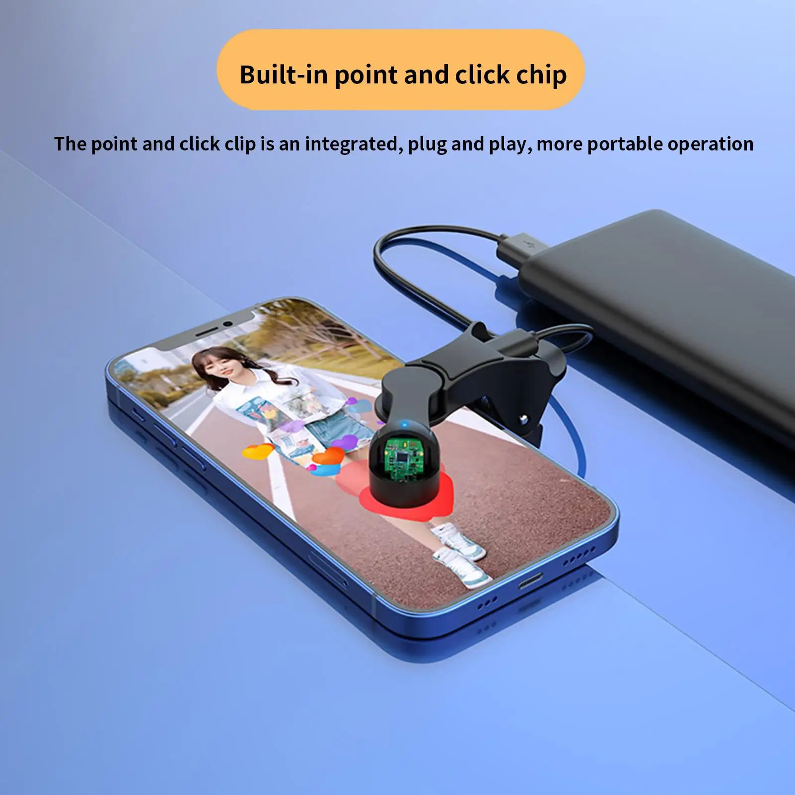 Auto Clicker for Phone Automatic Adjustable Fast Click Device Smart Device with 180 Degree Rotation Control Fingerless Design