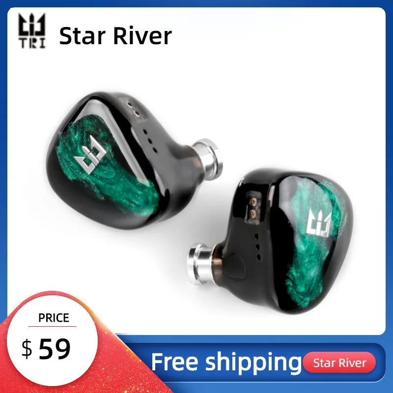 

Проводные наушники-вкладыши TRI Star River 2DD с монитором и 2 контактами