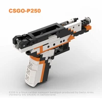 MOC Weapon Building Block Gun P250 Toy Assembly Can Shoot High Difficulty New Mechanical Boy Bricks Children's Toys 4