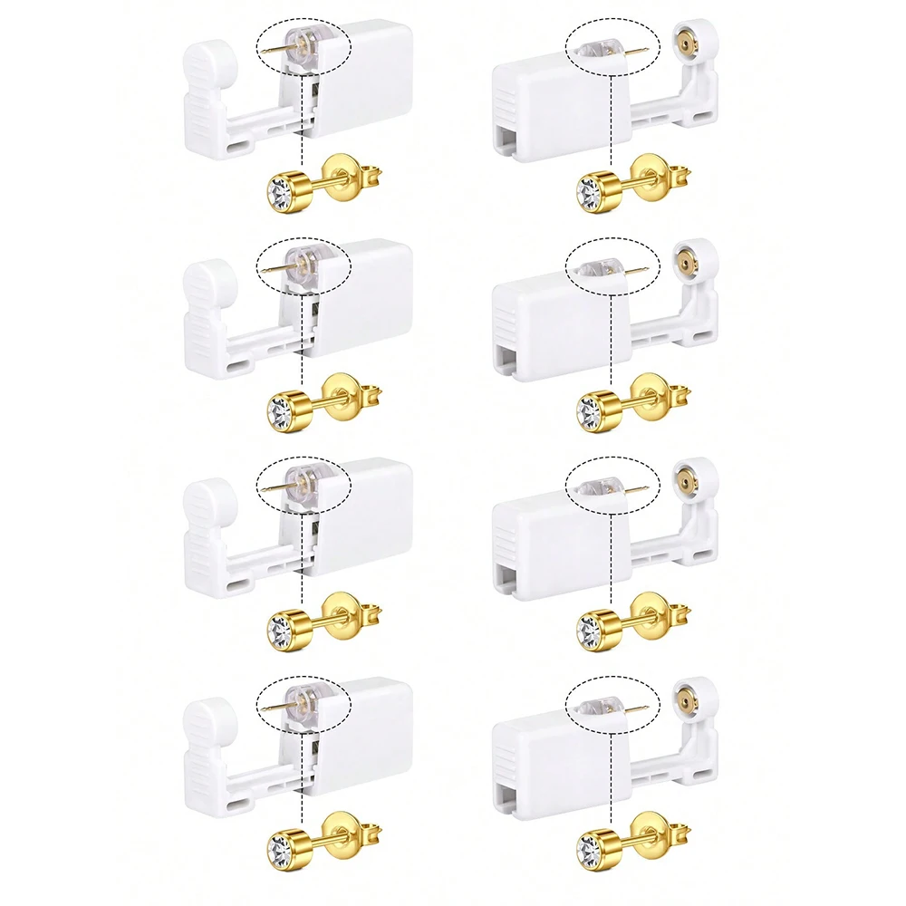 8-teiliges Ohrpiercing-Pistolen-Set, Einweg-Selbstpiercing-Ohrringe zu Hause, Ohrring-Pistolen-Piercing-Sets mit Ohrsteckern, kleine Kugel, CZ – Detail 10