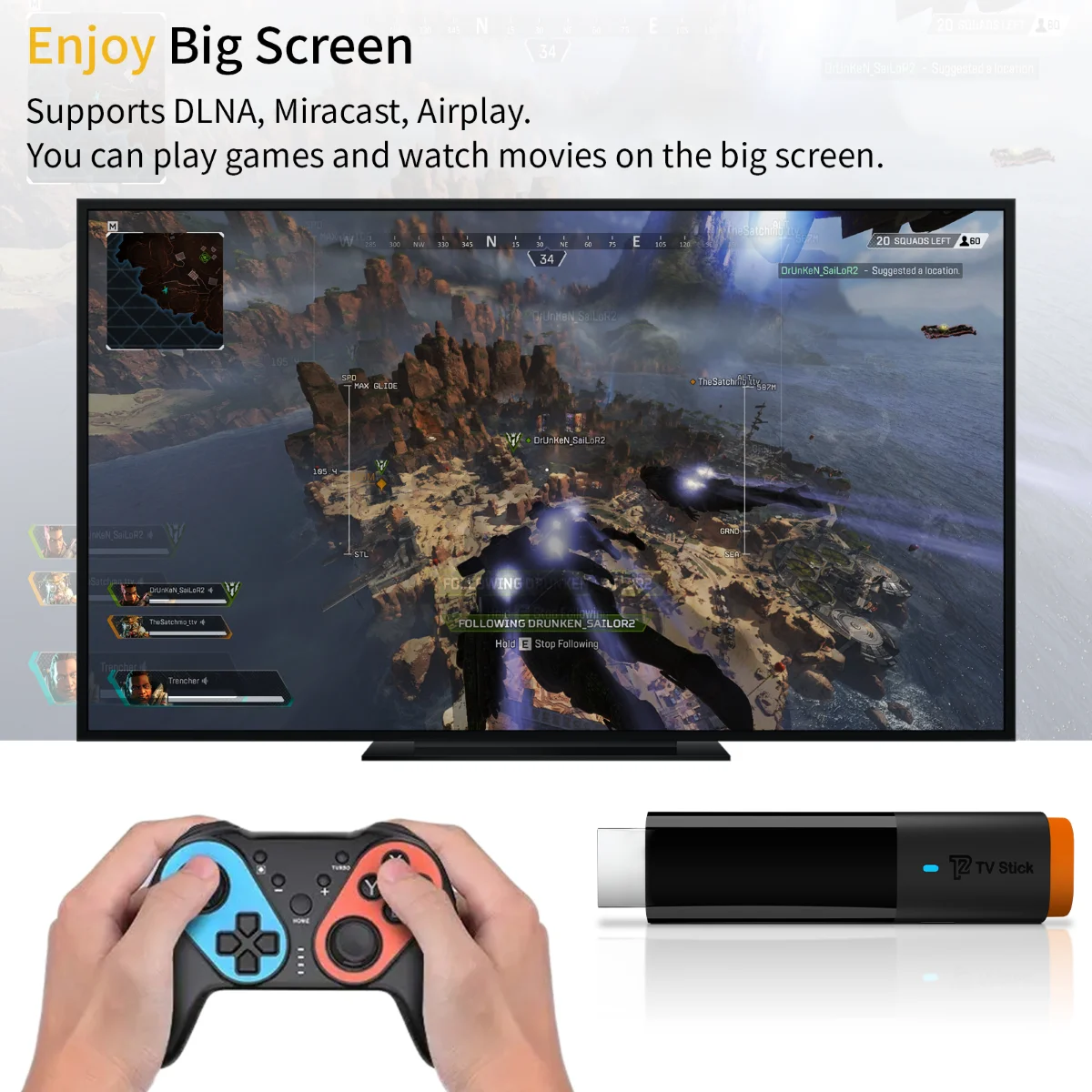 Global Smart Android Tv Stick T2Mini Android 10 Allwinner H616 Quad Core Dual Band WiFi Support 6K HD Video Receiver Set Top Box tv box smart tv box tv stick