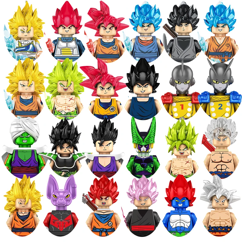 

Bandai Dragon Ball Goku Vegeta Mini Action Figures Building Blocks Collection Products Bricks DIY Educational Toys Gifts