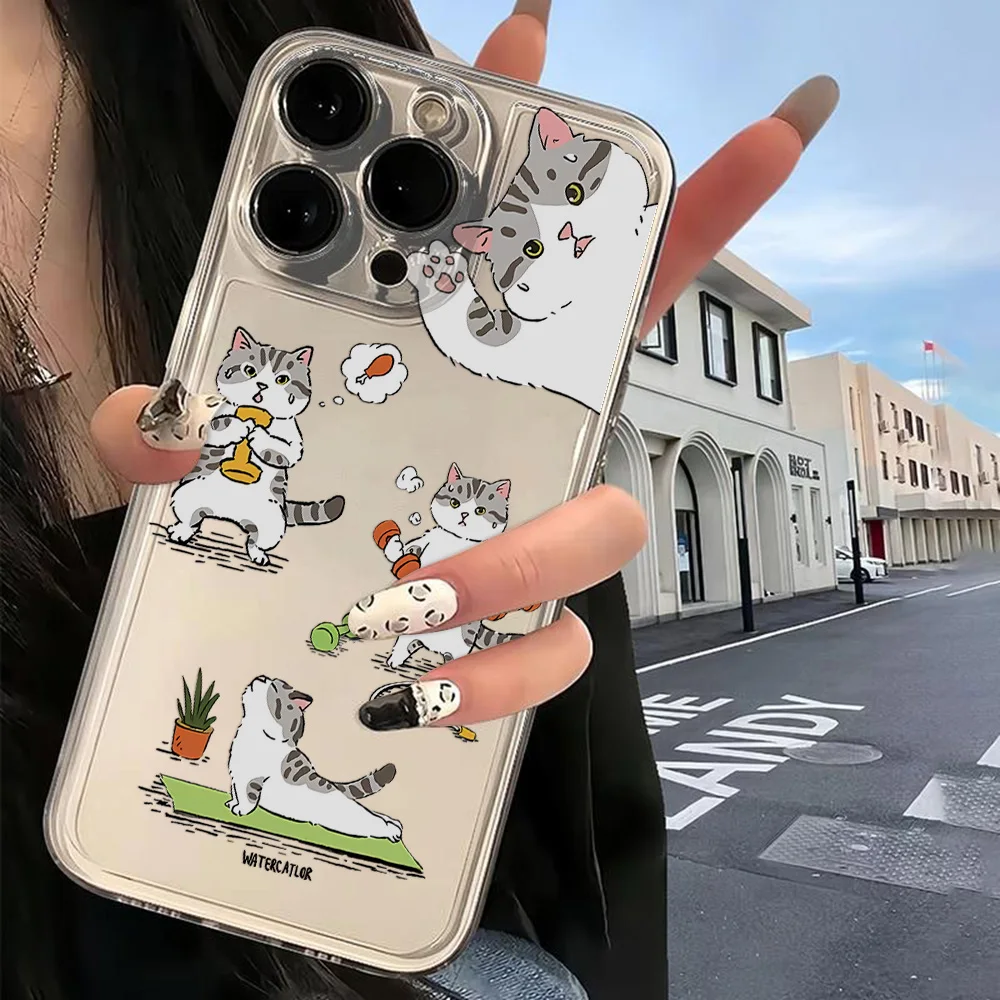 Creative Cute Cat Soft Transparent TPU Phone Case