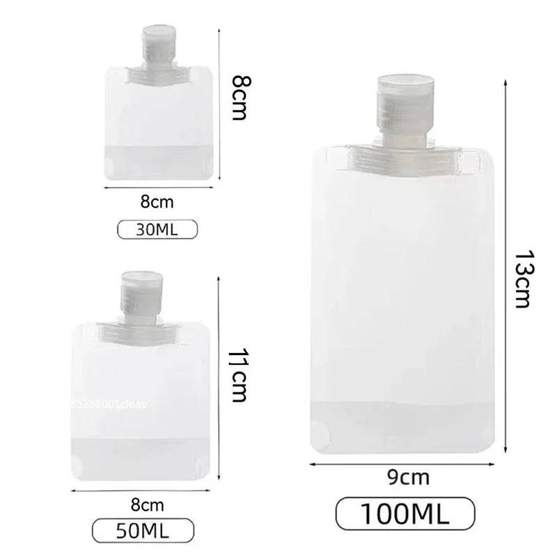 Travel-Friendly Refillable Cosmetic and Shampoo Bags - 30/50/100ml