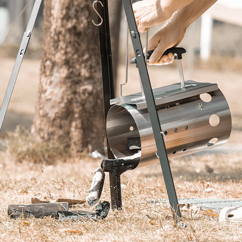 Chimney Starter Stainless Steel Portable Efficient Charcoal Starter Barrel for Barbecue Camping Picnic Charcoal Chimney