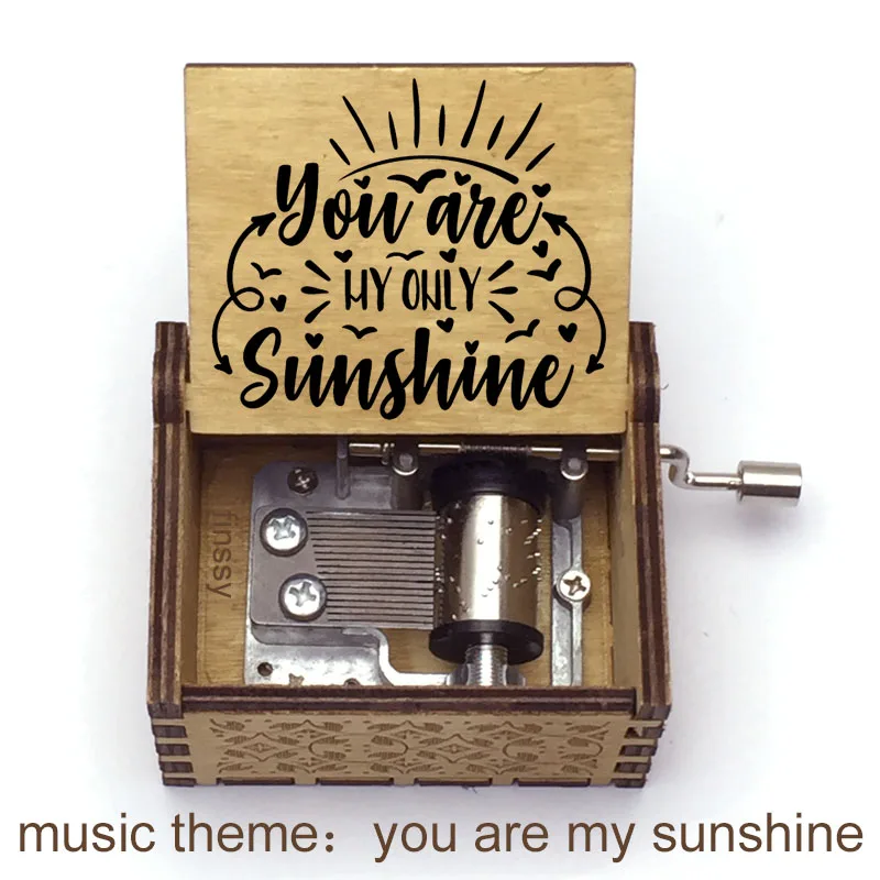 Music Box Wooden Quotes Print You Are My Sunshine For Kids Birthday Party