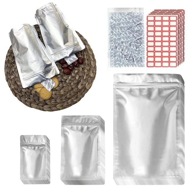 Mylar Bags For Food Storage, Pouches Resealable And Heat Sealable