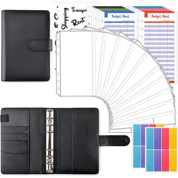 A6 Planner Notebook Agenda Budget Cartella di lavoro Budget francese Busta Raccoglitore Tasche per denaro Budget Risparmio Bill Organizer